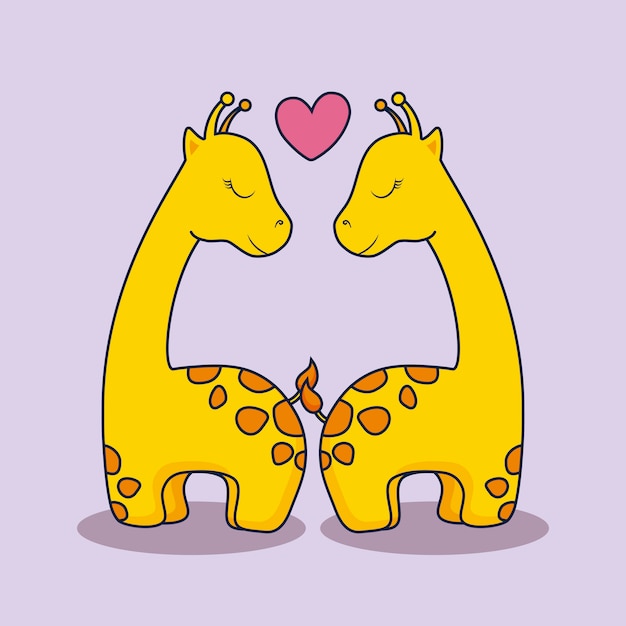 Love card with cute giraffe