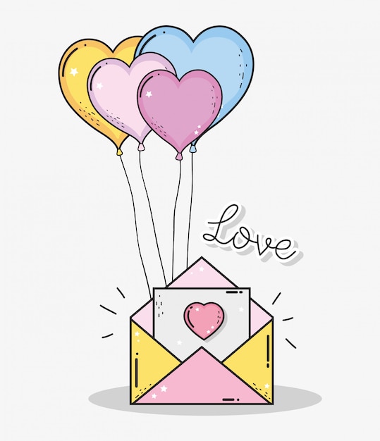 Love card with hearts card to valentines day