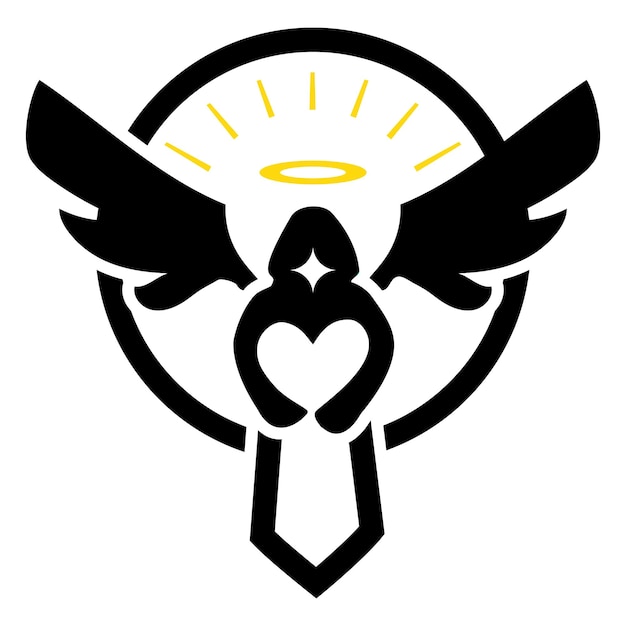 Vector love care angel logo