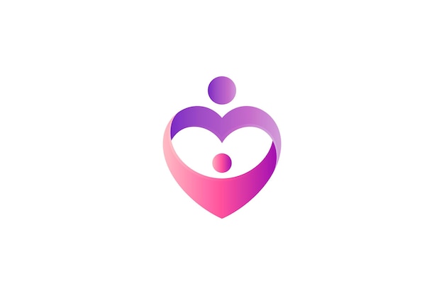 Vector love care logo template in simple design