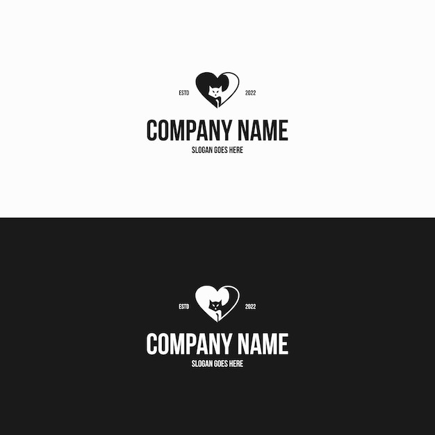 Love cat or dog logo design inspiration