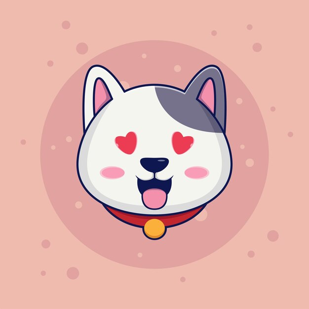 Vector love cat emoji