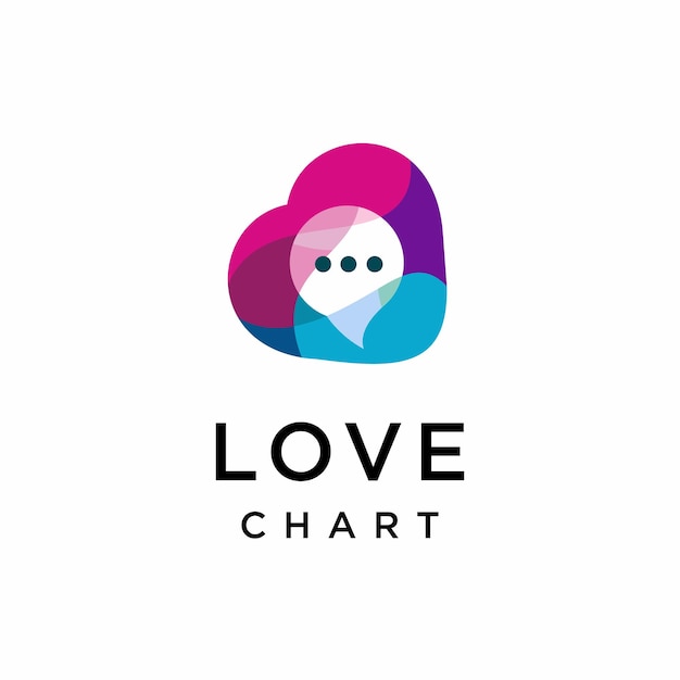 사랑과 채팅: 추상적인 로고 터 일러스트레이션, 기호, 로고 디자인, 터