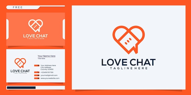 Love chat logo design template. logo design and business card