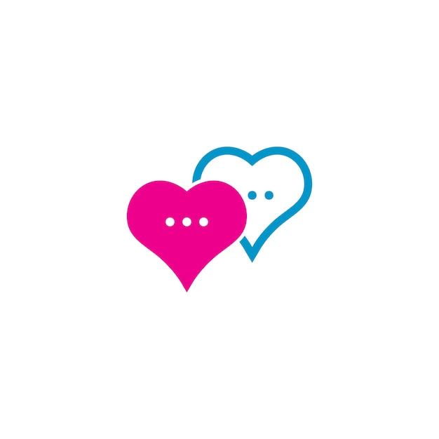 Vector love chat logo vector icon illustration