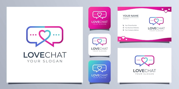 Love and chat logo with business card