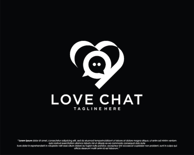 love chat simple clean logo. dating message logo