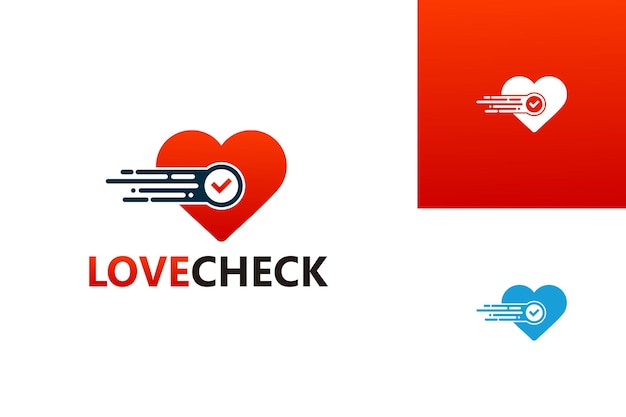 Love Check Logo Template Design Vector, Emblem, Design Concept, Creative Symbol, Icon