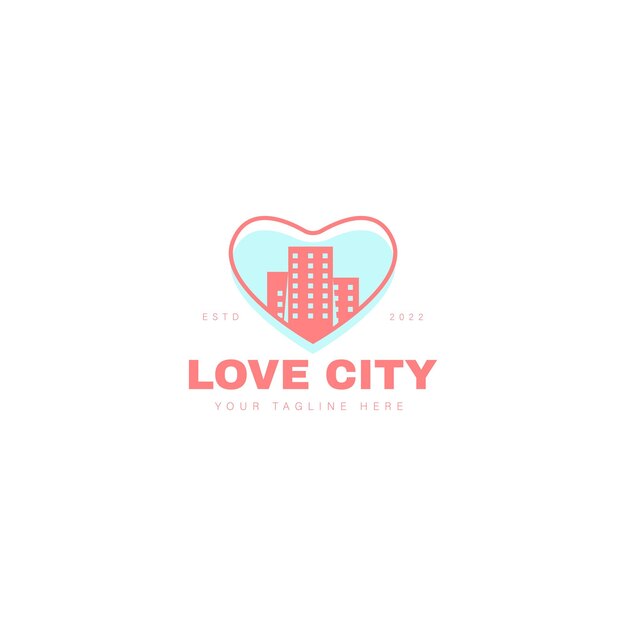 Illustrazione dell'icona del design del logo della città di amore