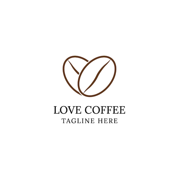 Love Coffee Bean Logo Template Design Vector Illustratie