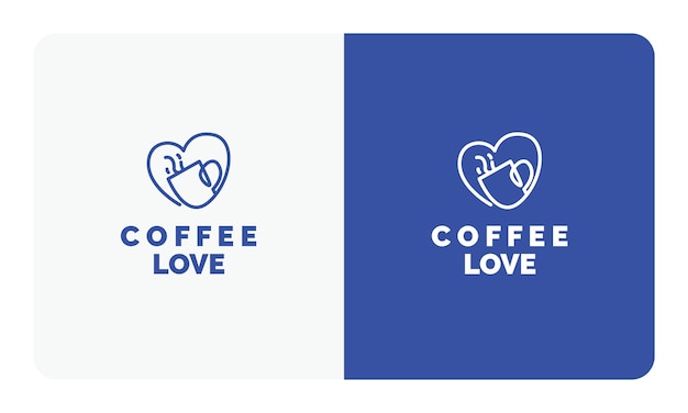 Vettore love coffee cafe logo design semplice aziendale