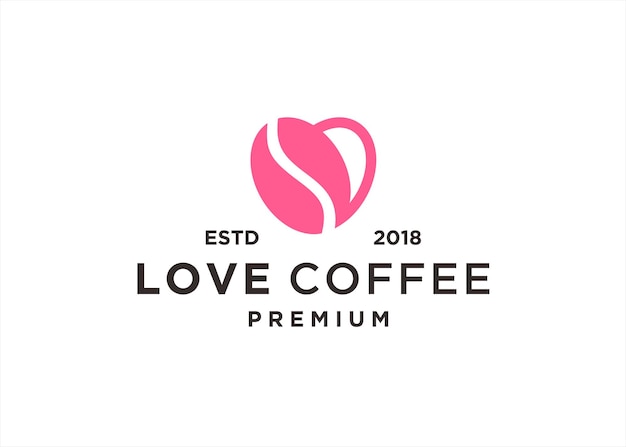 love coffee logo design vector silhouette illustration