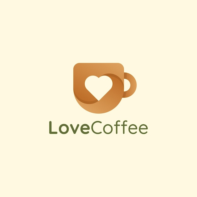 love coffee shop logo gradient colorful style