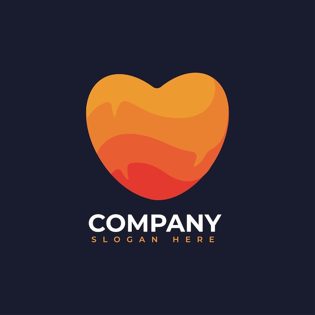 Vector love colorful logo design template