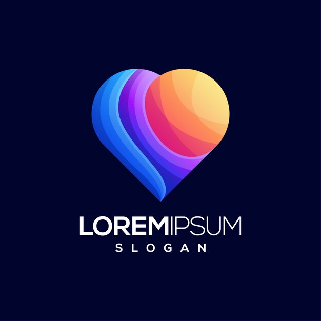 love colorful logo design template