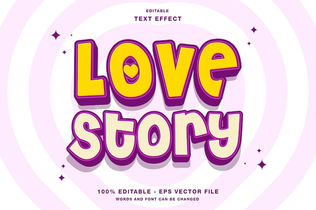 Vector love comic editable text effect