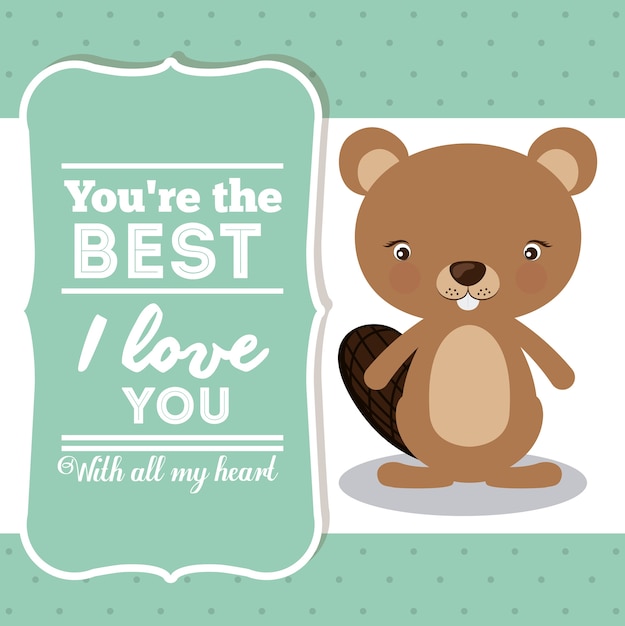 Love concept with cute animal design