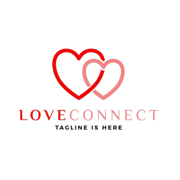 Love connected logo vector icon illustration