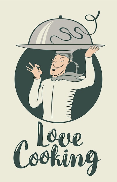 Vector love cooking poster for restaurant