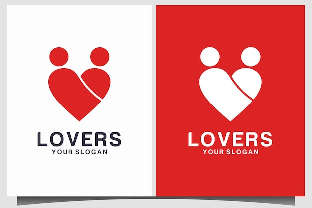 Vector love couple logo design vector template