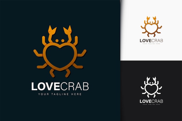 Love crab line logo design