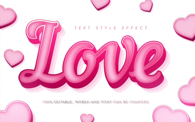 Love Curly Text Style Effect for Valentines Day