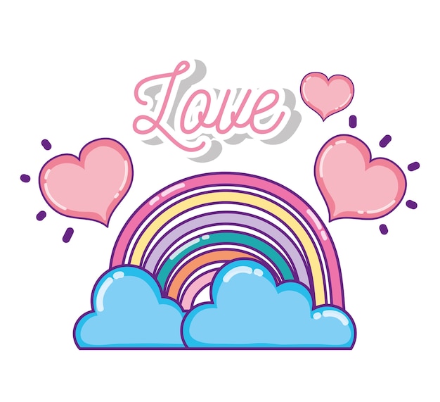 Vector love and cute cartoons card vector illustration graphic design