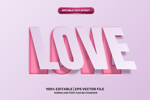 Love cutout paper note Editable text Effect Style