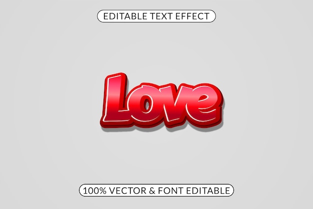 로고에 사랑의 날 편집 가능한 텍스트 효과 사용