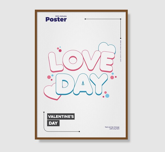 Love Days-poster voor Valentijnsdag Bewerkbare poster en teksteffect