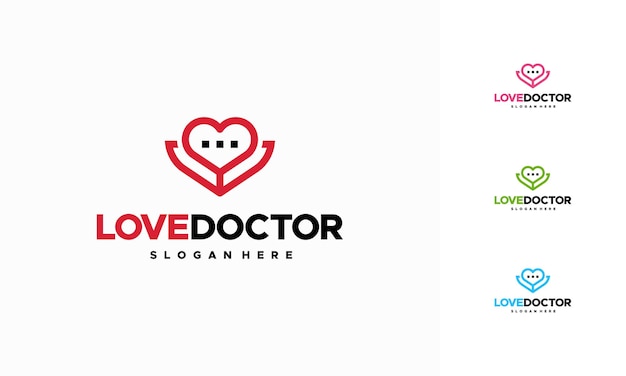 Love Doctor Logo designs concept vector Doctor App Logo icon template