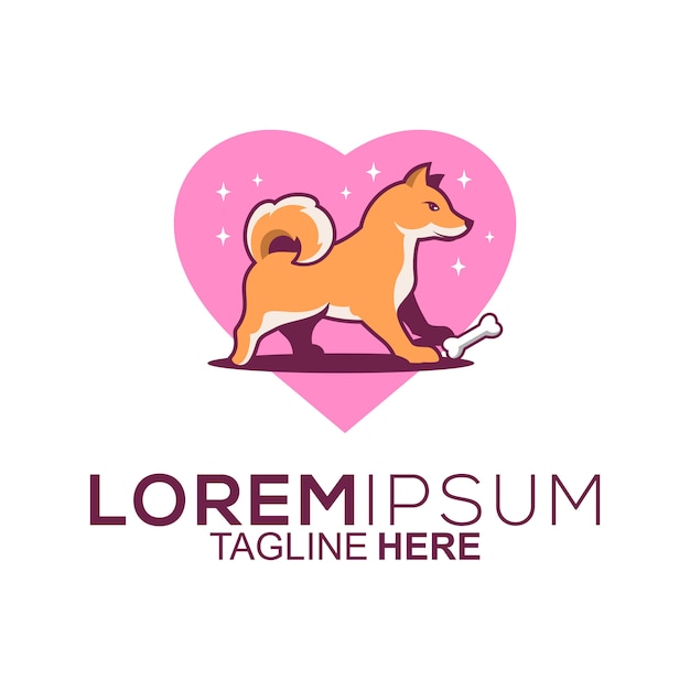 Vector love dog logo design