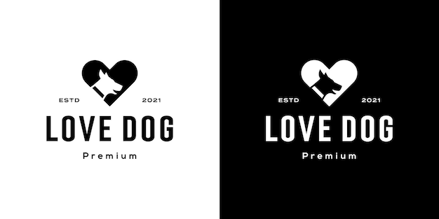 Love dog logo vector design template