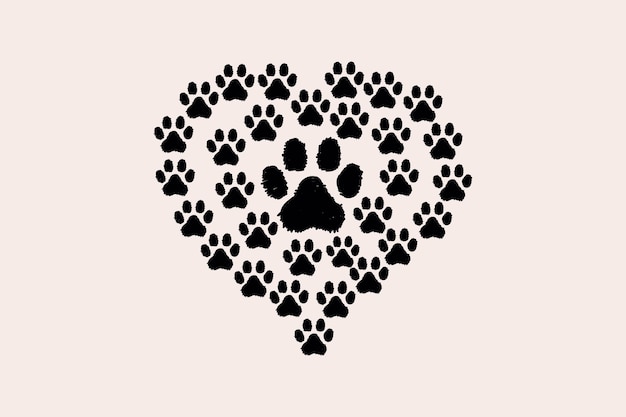 Vector love dog paw