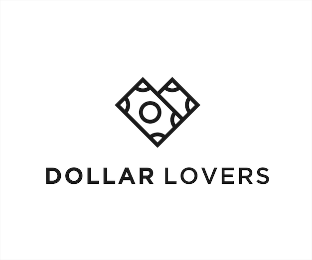 Любовь доллар логотип значок векторные конструкции
