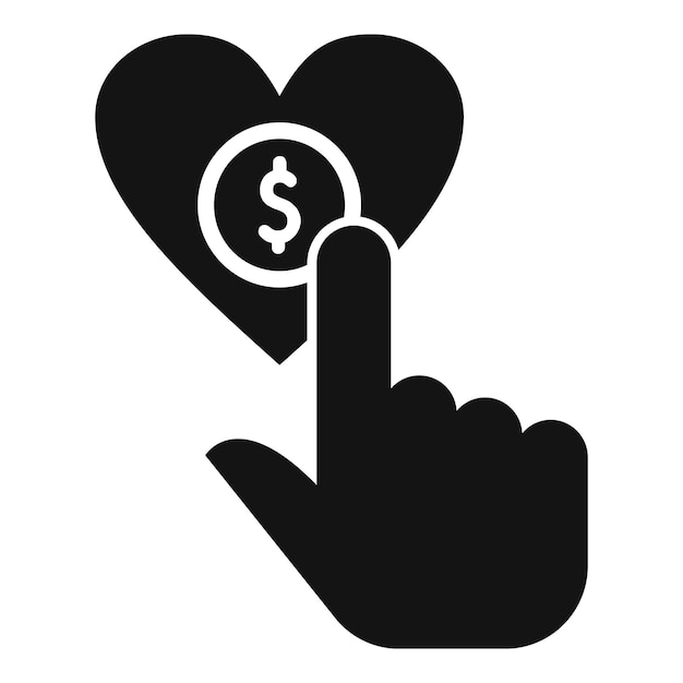 Vector love donation heart icon simple vector finance profit