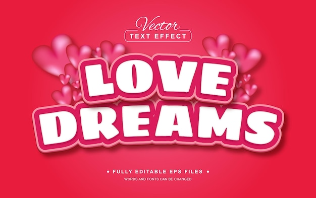 Love Dreams bewerkbaar teksteffect