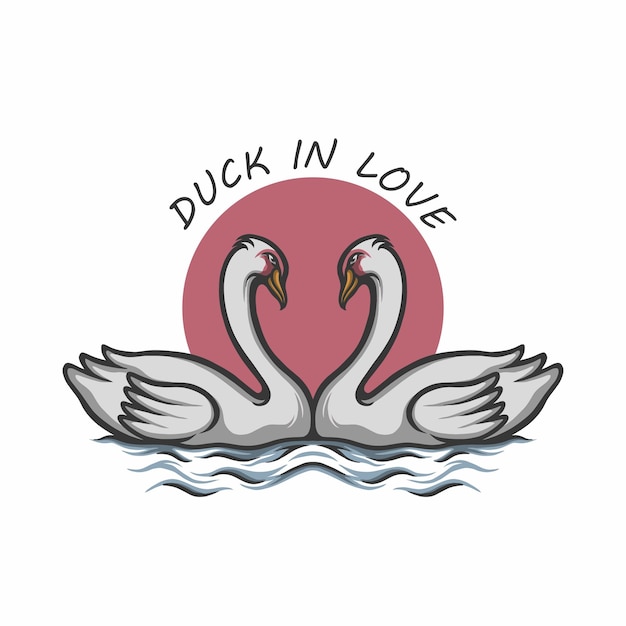 Vector love duck vector illustration