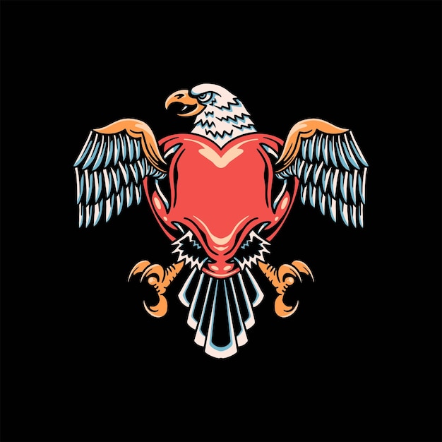 love eagle tattoo vector design