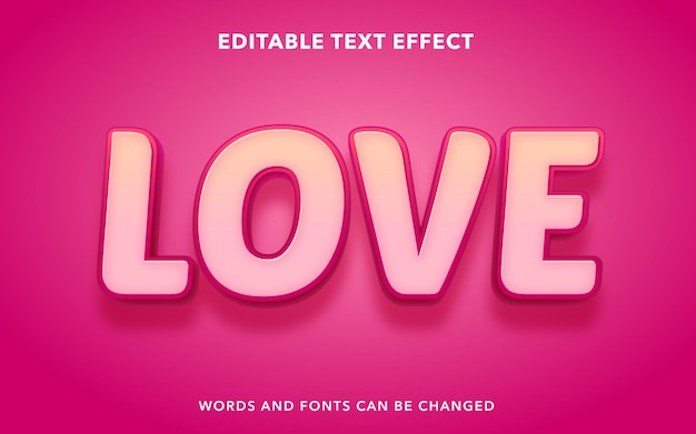 love editable text effect style