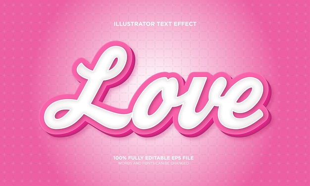 Love editable text effect