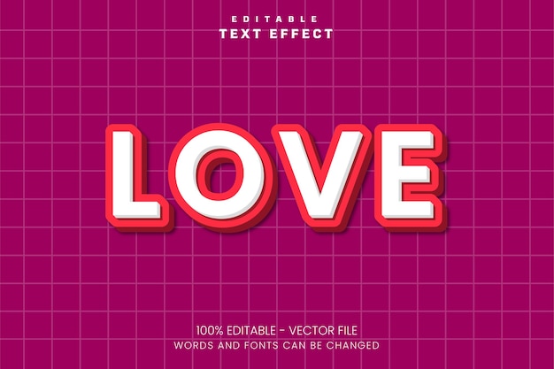 Love - editable text effect