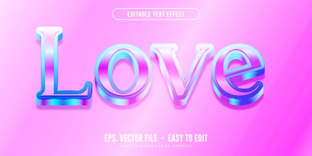 Love editable text effect