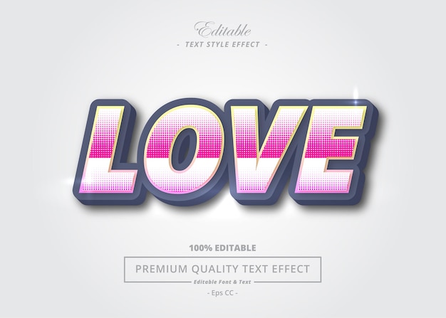 LOVE EDITABLE VECTOR TEXT EFFECT