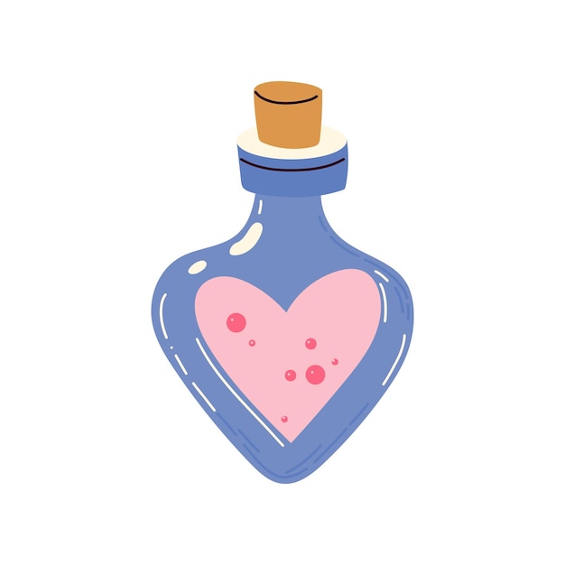 Love elixir in heartshaped bottle