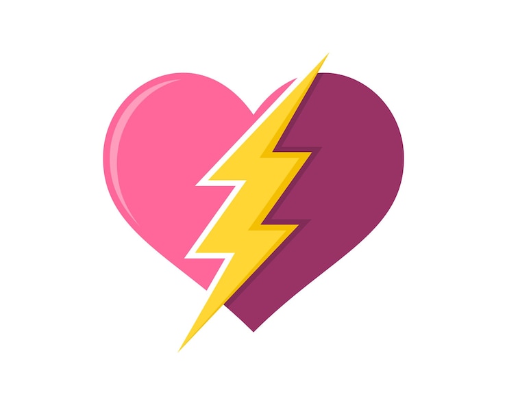 वेक्टर love energy with electrical symbol inside