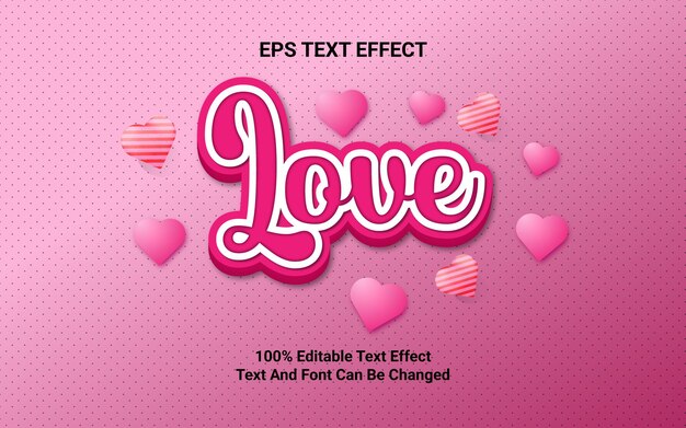 Vector love eps text effect