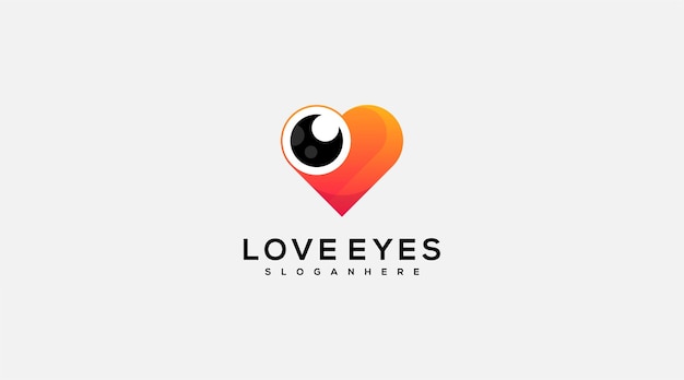 Love eyes icon vector logo design template symbol