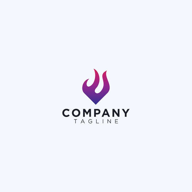 Love flame hot logo design