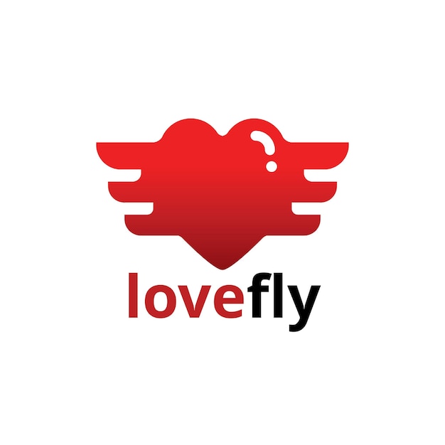 Vettore modello di logo love fly